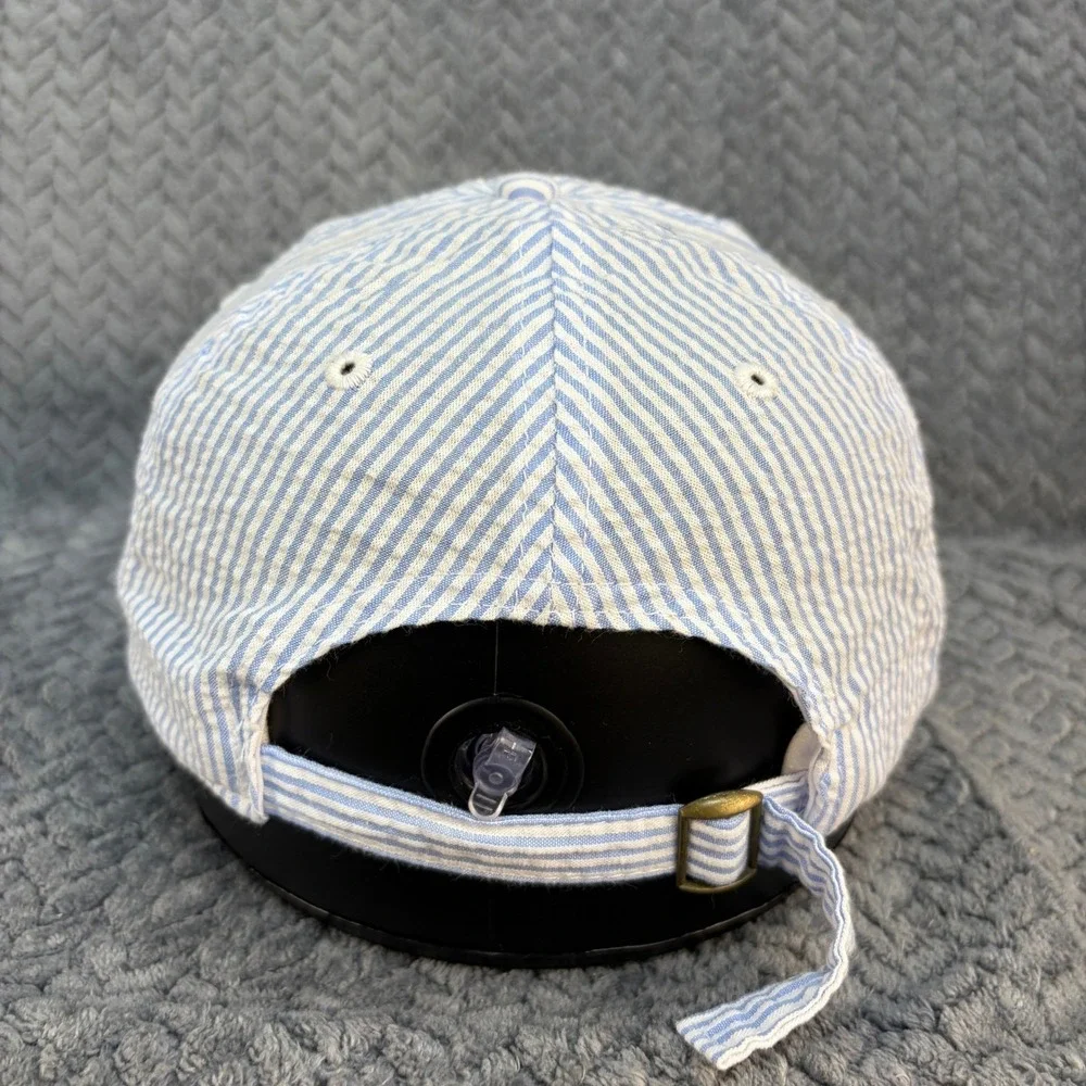Home Free Arkansas Seersucker Hat Blue White Striped Cotton Baseball Cap OSFM